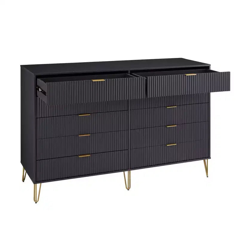 Manhattan Comfort Dumbo Ensemble de 3 meubles : commode à 5 tiroirs, commode à 10 tiroirs et table de chevet