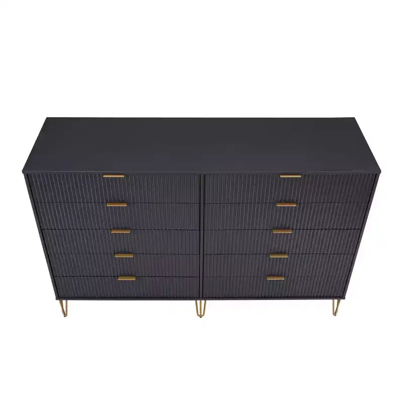 Manhattan Comfort Dumbo Ensemble de 3 meubles : commode à 5 tiroirs, commode à 10 tiroirs et table de chevet