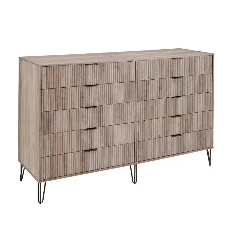 Manhattan Comfort Dumbo Ensemble de 3 meubles : commode à 5 tiroirs, commode à 10 tiroirs et table de chevet