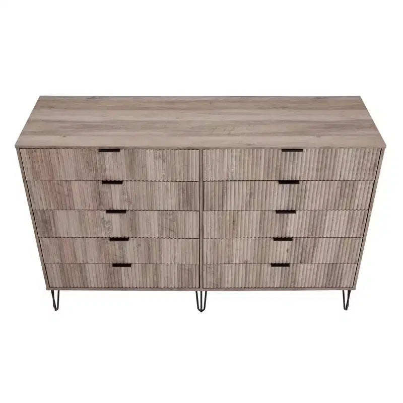 Manhattan Comfort Dumbo Ensemble de 3 meubles : commode à 5 tiroirs, commode à 10 tiroirs et table de chevet