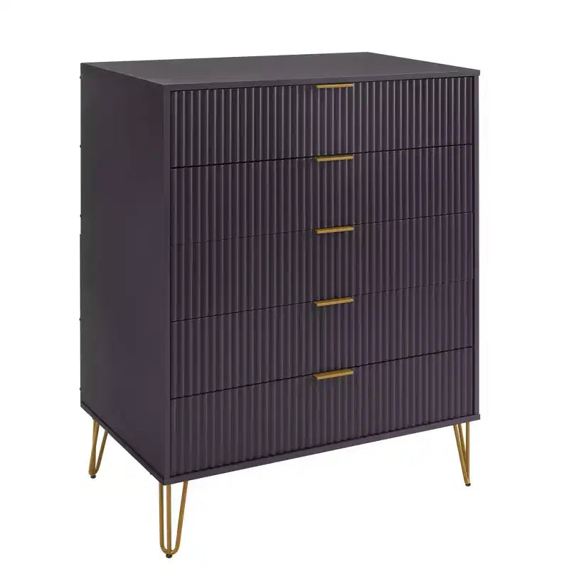 Manhattan Comfort Dumbo Ensemble de 3 meubles : commode à 5 tiroirs, commode à 10 tiroirs et table de chevet