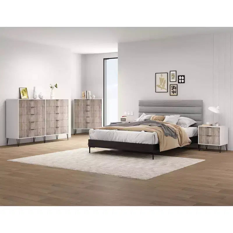 Manhattan Comfort Dumbo Ensemble de 3 meubles : commode à 5 tiroirs, commode à 10 tiroirs et table de chevet