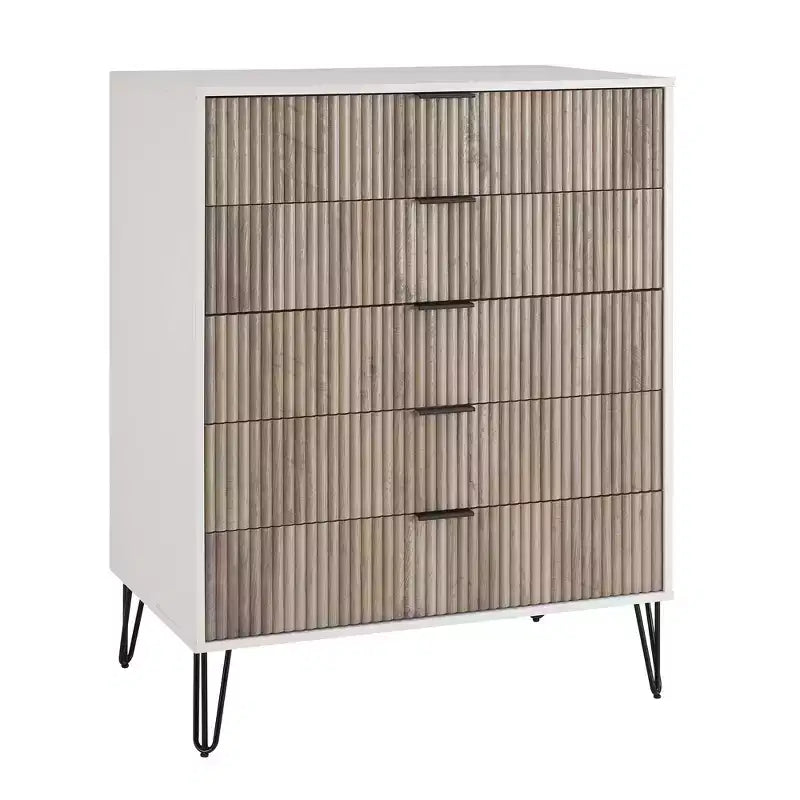 Manhattan Comfort Dumbo Ensemble de 3 meubles : commode à 5 tiroirs, commode à 10 tiroirs et table de chevet