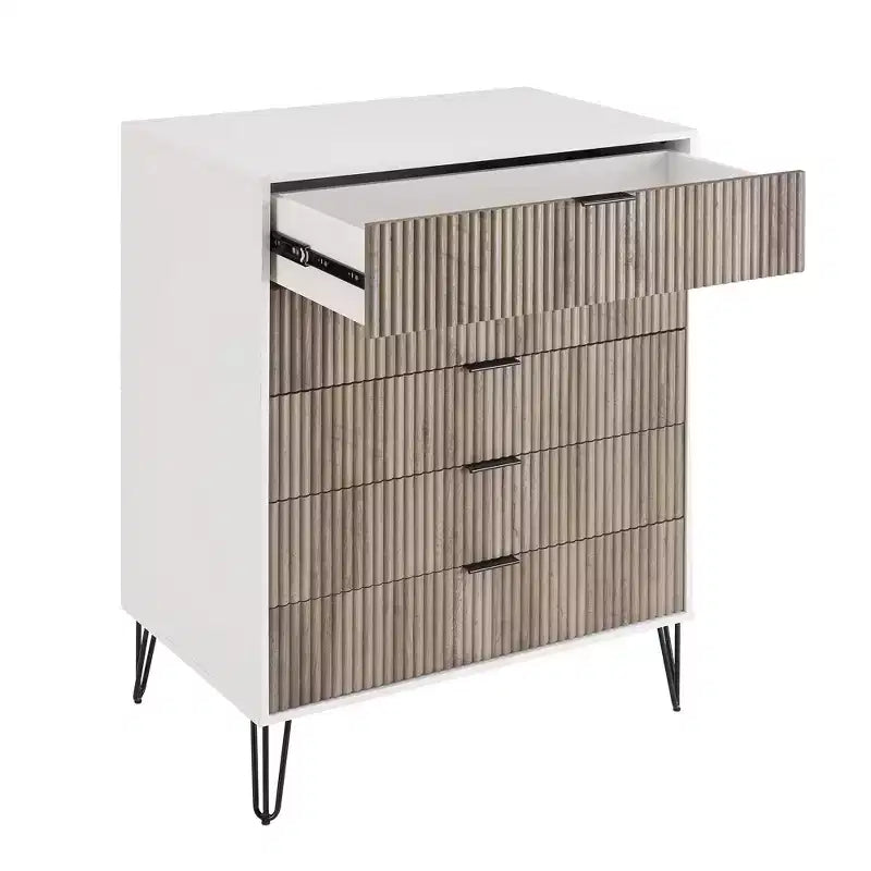 Manhattan Comfort Dumbo Ensemble de 3 meubles : commode à 5 tiroirs, commode à 10 tiroirs et table de chevet