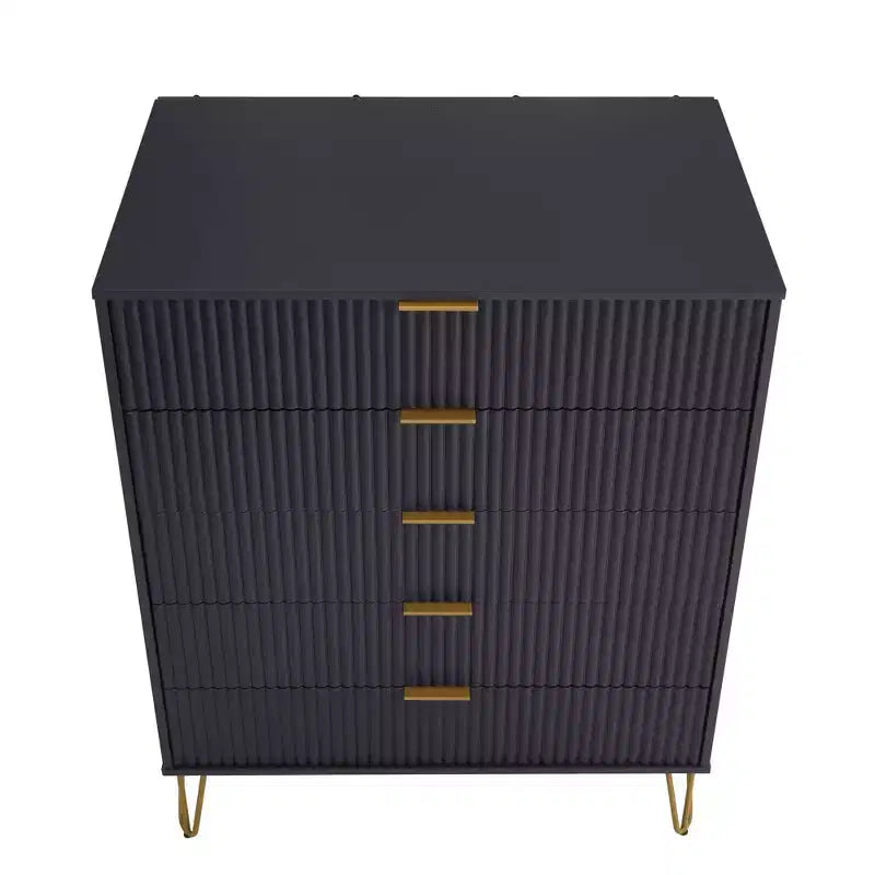 Manhattan Comfort Dumbo Ensemble de 3 meubles : commode à 5 tiroirs, commode à 10 tiroirs et table de chevet