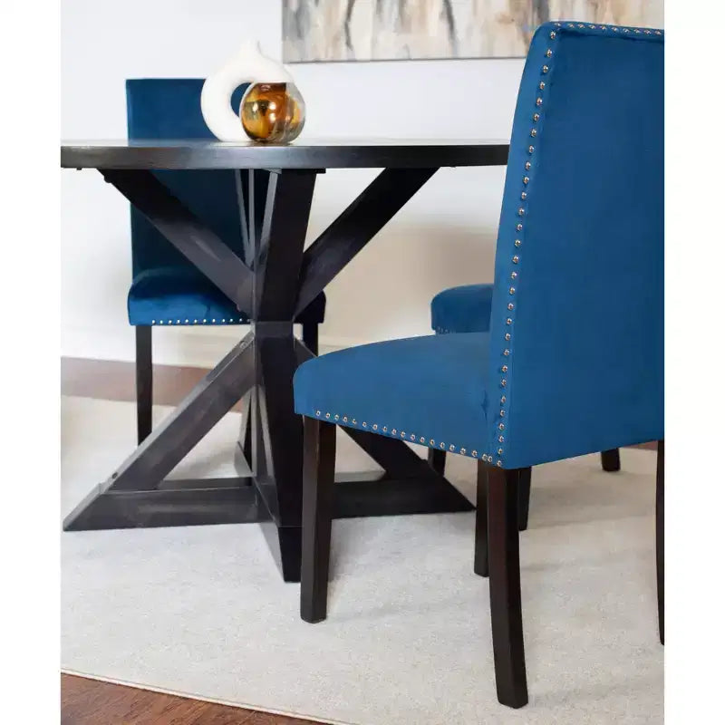 Ensemble de salle à manger 5 pièces Roundhill Furniture Enbridge, table à manger à piètement croisé avec 4 chaises élégantes