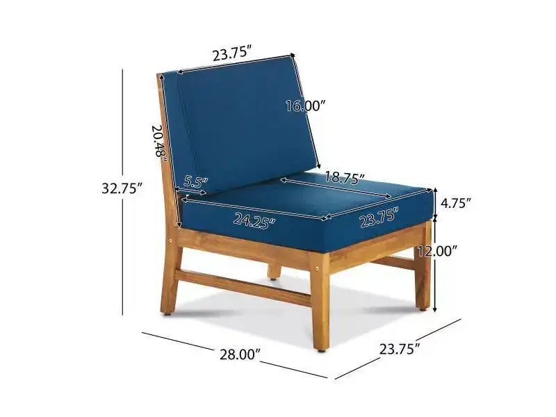 Canapé Perla 5 pièces en bois d'acacia avec table foyer rectangulaire - Christopher Knight Home