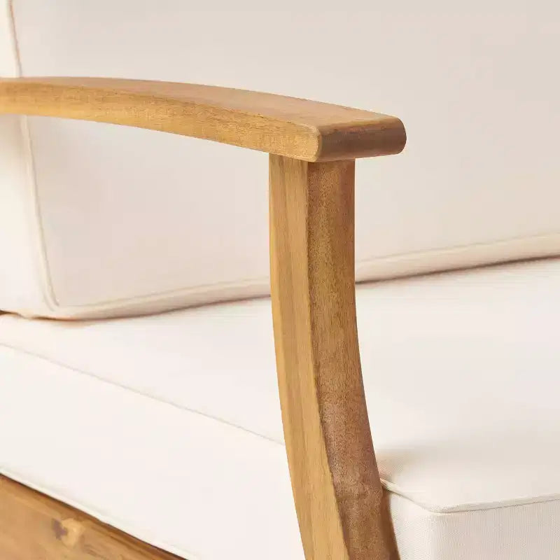 Canapé Perla 5 pièces en bois d'acacia avec table foyer rectangulaire - Christopher Knight Home