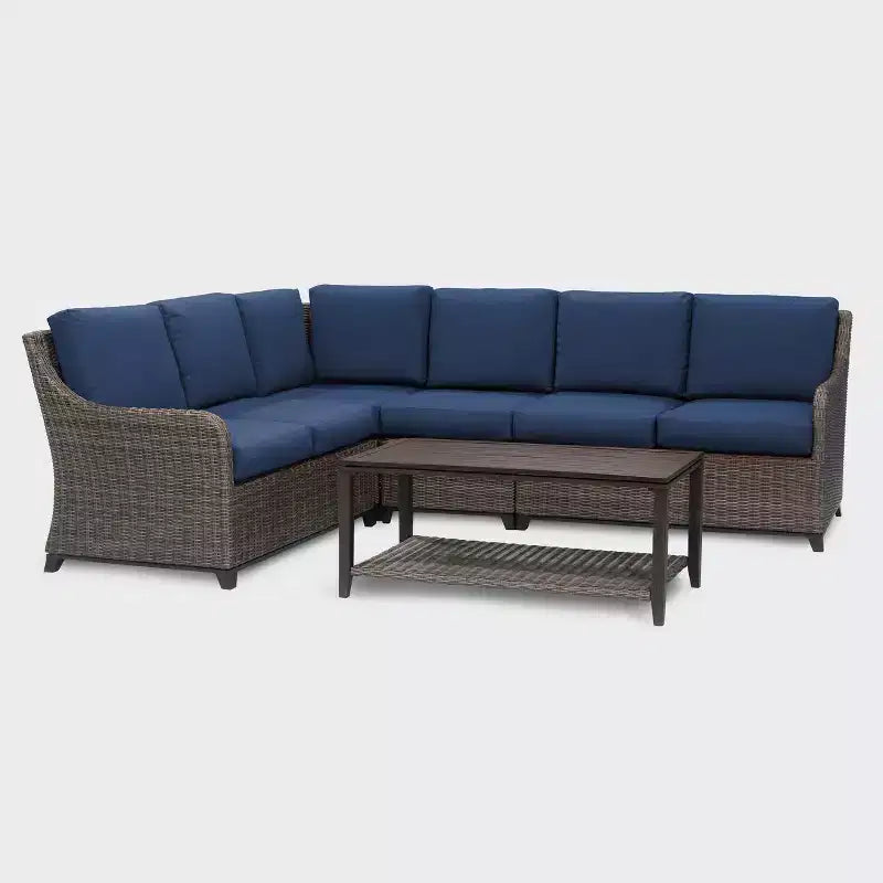Canapé sectionnel 5 pièces en osier et tissu Leisure Made Mitchell