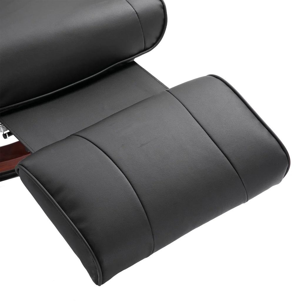 Fauteuil inclinable manuel pivotant en similicuir HomCom avec repose-pieds confortable et relaxant